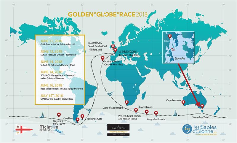 En menos de 4 meses zarparán los navegantes de la Golden Globe Race 2018 desde Les Sables d'Olonne, en Francia. Los 20 participantes partirán el día 1 de julio, y realizarán el recorrido que observamos en el mapa. ¡Qué nervios! #GGR18 #navegar #sailing 
ow.ly/FoZJ50gKRvA