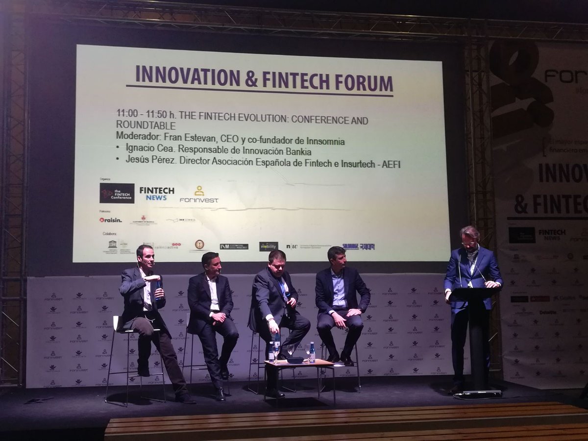 ¿Cómo será el futuro del fintech y el insurtech? Lo analizamos ya con <a href="/ICeaFornies/">Ignacio Cea Forniés</a> <a href="/boromas/">Boro Mas</a> <a href="/Fran_Estevan/">Francisco Estevan</a> <a href="/MAPFRE/">MAPFRE</a> y <a href="/FUNCASES/">Funcas</a> en <a href="/Forinvest/">Forinvest</a> #Forinvest18