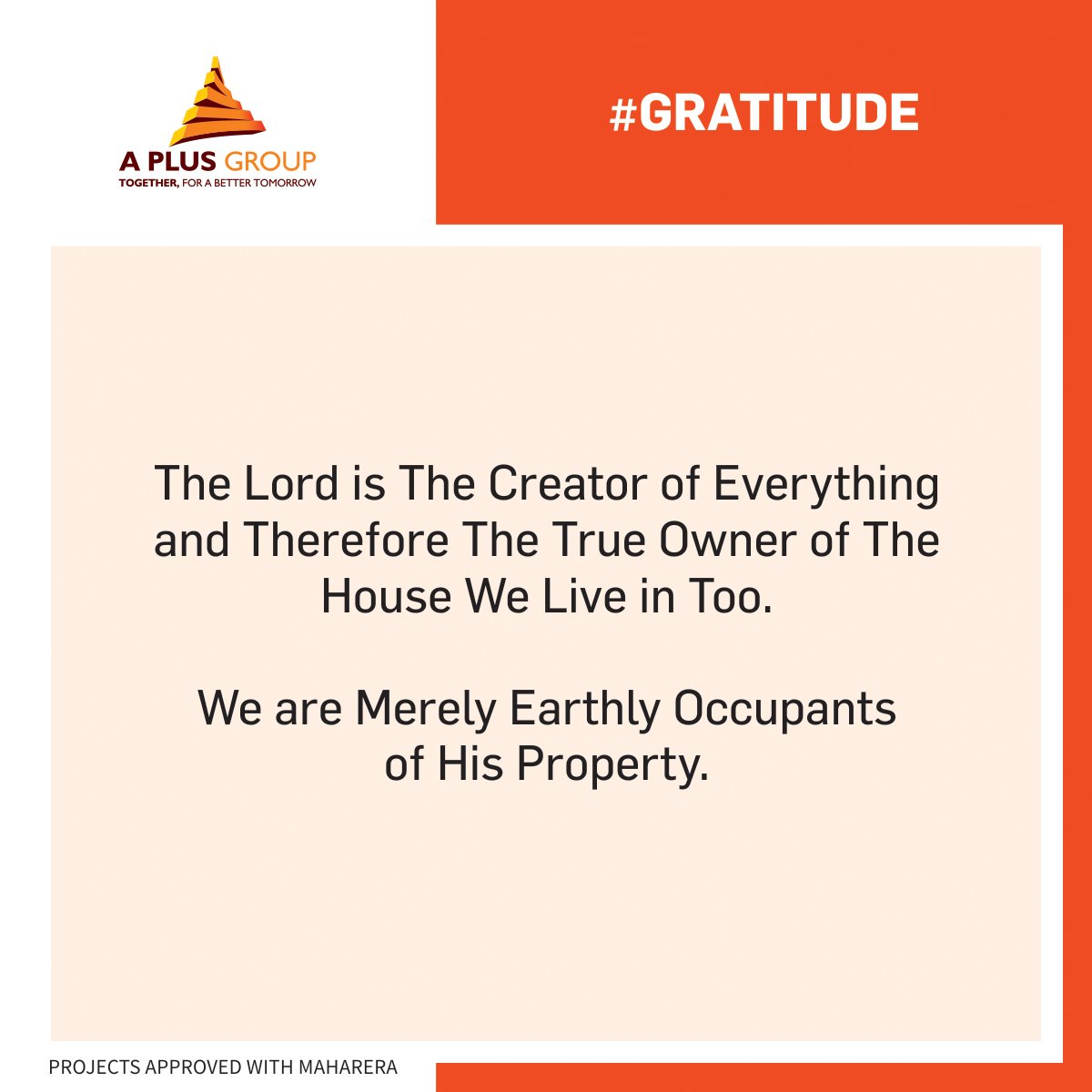 A_PlusGroup's tweet photo. #QuoteOfTheDay
#gratitude #APlusGroup #APlusGroupBadlapur #RealEstateCompany #RERACertifiedProjects #GoldenValley #GoldenVan https://t.co/CGbyhVoXCv
