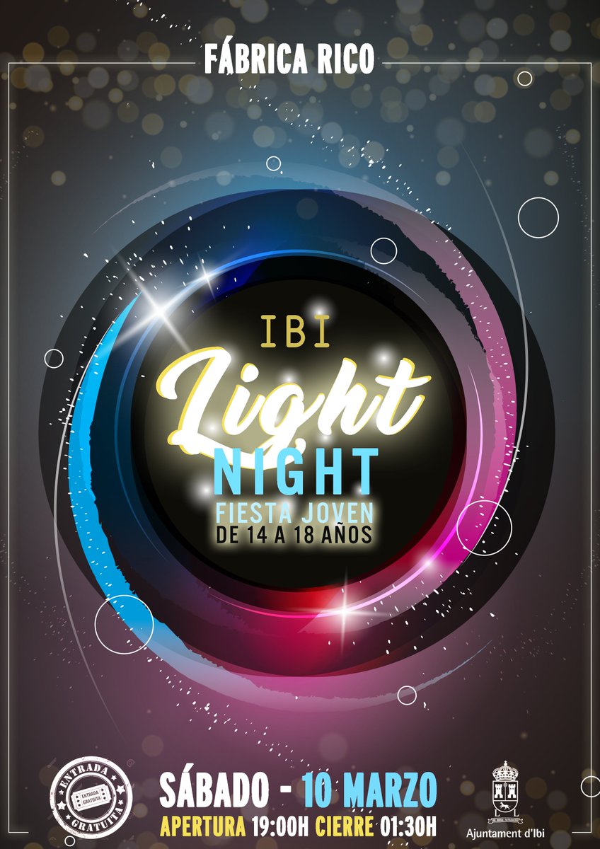 Ibijoven's tweet photo. #juventud #Ibi #fiestalight #FabricaRico #sabado @ayuntamientoibi @Ibijoven Comparte!! 😀📢📢🔝🔝🔝 https://t.co/xI3oS8XTbD