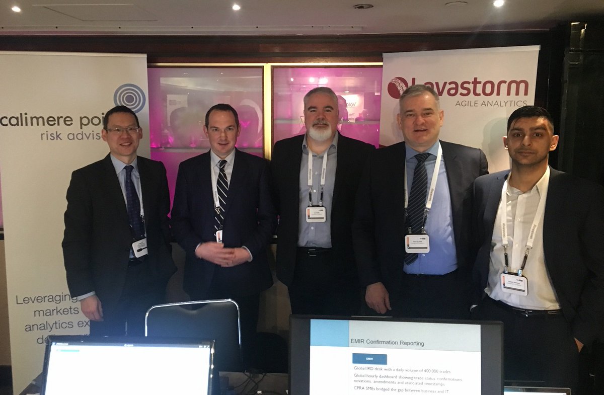 Lavastorm's tweet photo. At the @jwg_group #RegTech Capital Markets Conference with Calimere Point Risk Advisory. Come say hi and discuss how #Dataverse can help you with Regulation Reporting #RegTechConference #CapitalMarkets #RegulationReporting #Lavastorm https://t.co/hNEJCmP8OY