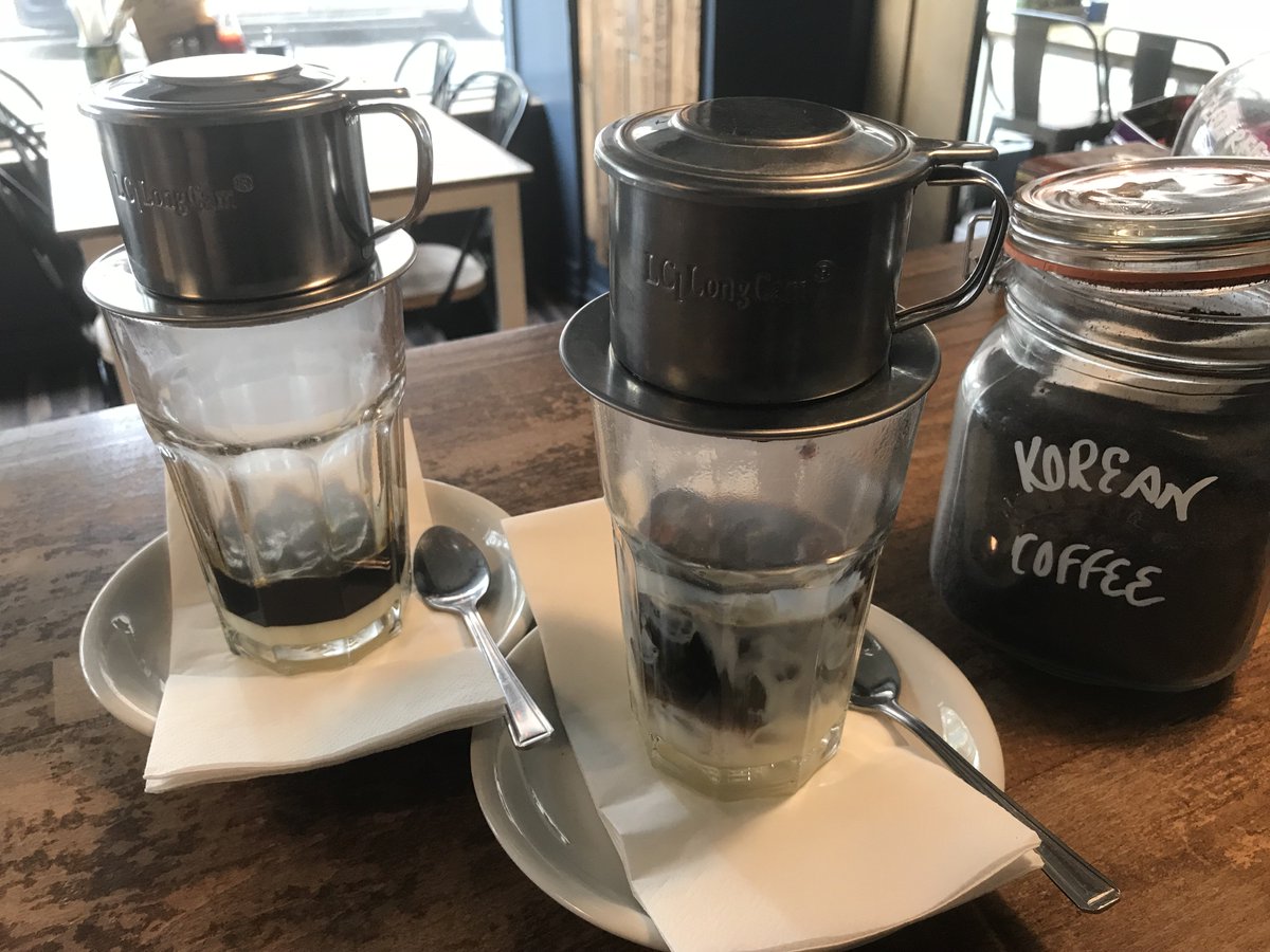 Back on the menu #koreancoffee try it hot, try it cold #justtryit we love it and are sure you will #loveittoo come see us and ask for this delicious and fabulous hit of French vanilla coffee with the smoothness of the condensed milk #doingitsthing