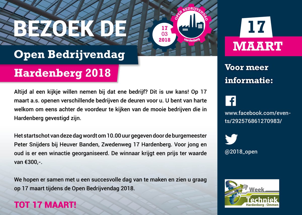 Vandaag staat er weer een mooi artikel in de <a href="/TorenHardenberg/">Weekblad de Toren</a> over de Open Bedrijvendag! #spreadthenews #detoren #hardenberg #openbedrijvendag #17maart