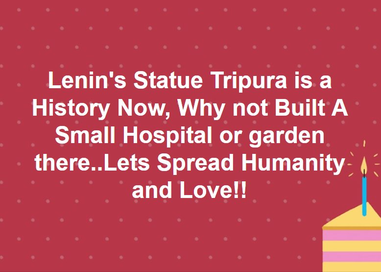 SatyaVijayi's tweet image. Since #LeninStatue is already bulldozed and history now, lets build a small garden or Mohalla Clinic Inspired by @ArvindKejriwal and @AamAadmiParty !!!Lets not spread hate but spread love and Humanity!!! #LeninStatueRow #LeninMustFall #LeninParBulldozer