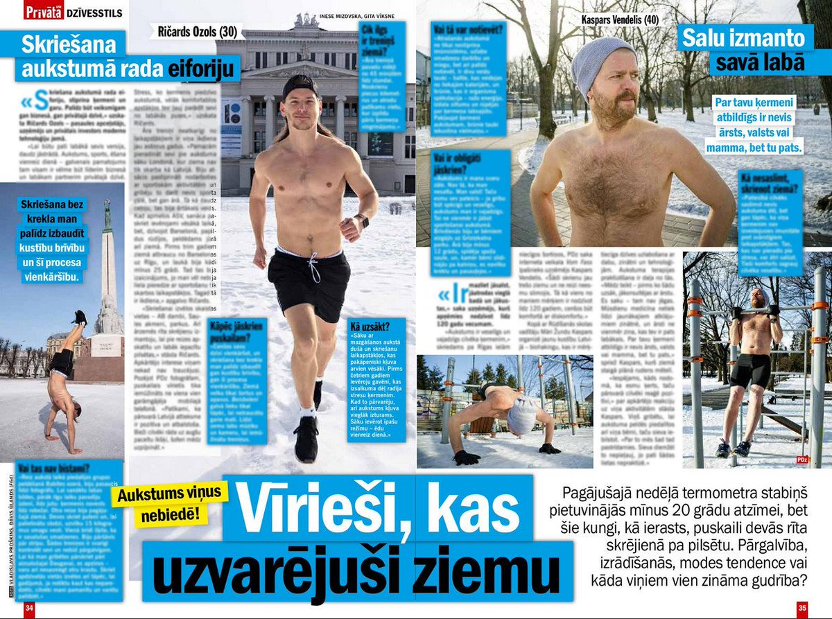 Divi uzņēmēji. Divi atšķirīgi stāsti. Bet abi aukstākajās ziemas dienās turpina sportot vien šortos. Kā labad? Reportāžu lasi jaunākajā <a href="/Privata_Dzive/">Privātā Dzīve</a> ow.ly/queZ30iNNja