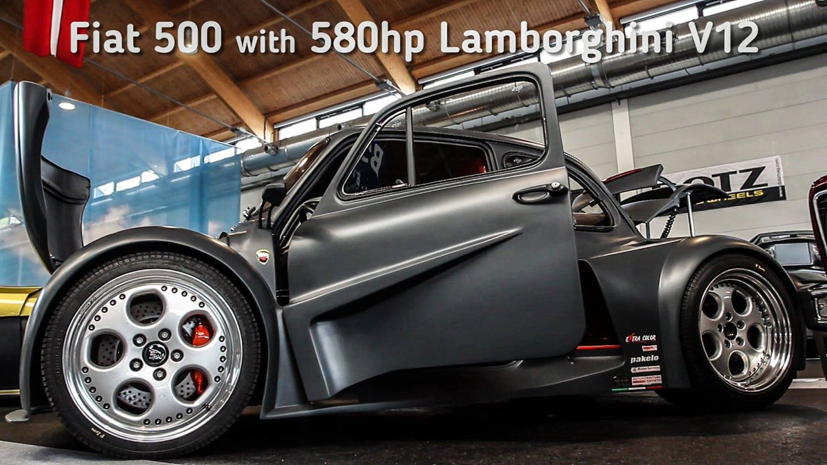 oemmedi's tweet photo. " The #Fiat that ate a #Lamborghini " @italian @oemmedi 
#fiat500lambo https://t.co/oWN9eOyRpK