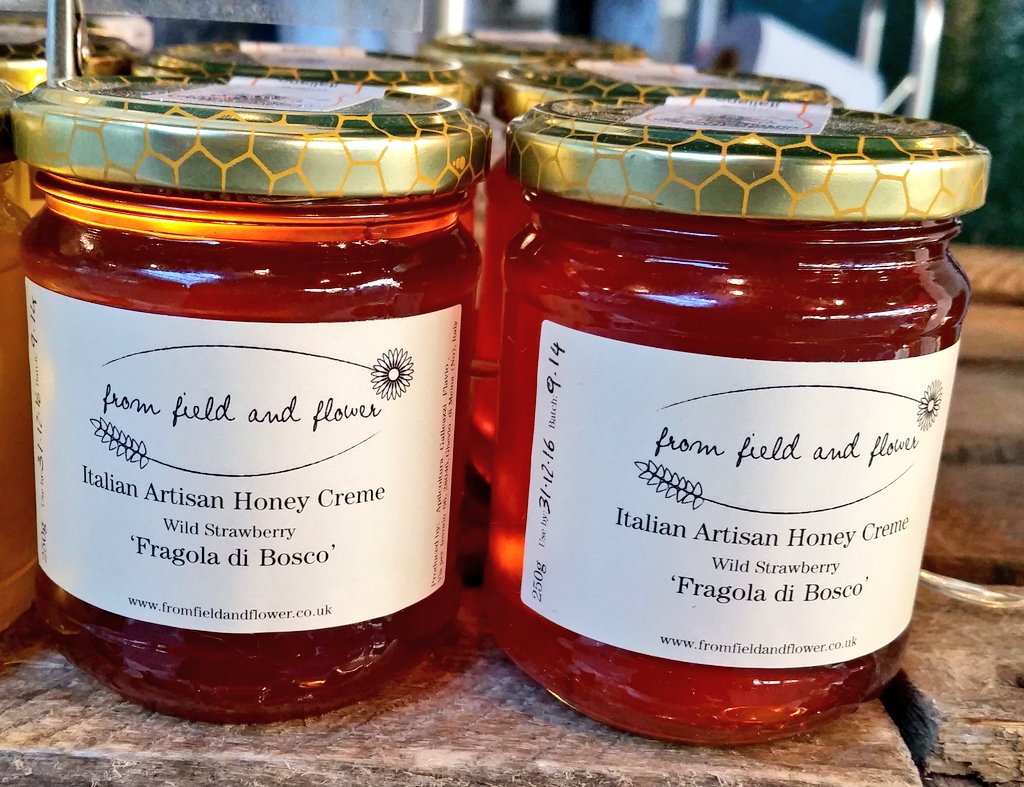 FromFieldFlower's tweet photo. Nail Mother's Day with our raw strawberry honey creme. 94% raw Italian acacia honey, 6% wild strawberries. That's it. Tastes heavenly on scones &amp; clotted cream, stirred into Greek yogurt or spread on crumpets! Pick up a pot @boroughmarket and possibly one for you too.... 😉 https://t.co/xISJxBBB6E