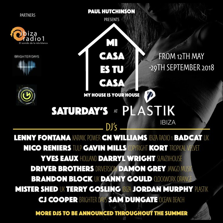 Paul Hutchinson (@paulhutchdj) on Twitter photo Incredible line up for this summer <a href="/Plastik_Ibiza/">Plastik_Ibiza</a> including <a href="/LennyFontana/">Lenny Fontana</a> <a href="/CN_Williams/">CN WILLIAMS</a> <a href="/YvesEaux/">YVES EAUX</a> <a href="/ctothejc/">cjcooper</a> @Mistershed #micasaestucasaibiza Incredible line up for this summer <a href="/Plastik_Ibiza/">Plastik_Ibiza</a> including <a href="/LennyFontana/">Lenny Fontana</a> <a href="/CN_Williams/">CN WILLIAMS</a> <a href="/YvesEaux/">YVES EAUX</a> <a href="/ctothejc/">cjcooper</a> @Mistershed #micasaestucasaibiza