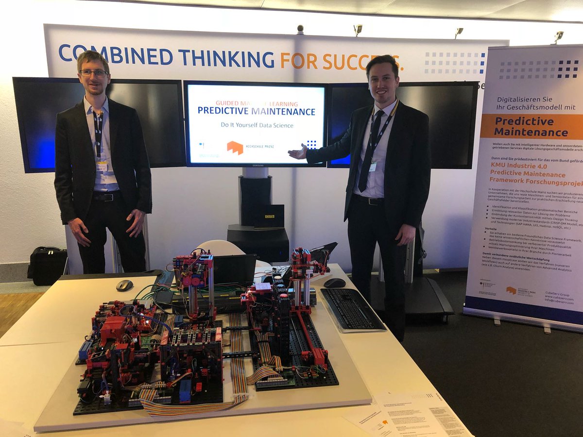 CubeServ's tweet photo. In Kooperation mit der @HochschuleMainz suchen wir produzierende Unternehmen, mit realen #Maschinen- und #Sensordaten für gemeinsame Forschungsarbeit zur praktischen Erschliessung neuer Geschäftsfelder. Heute live in Basel am #SAPLiveCampus. https://t.co/uNDATgXHZT https://t.co/S9jqVnpeaT