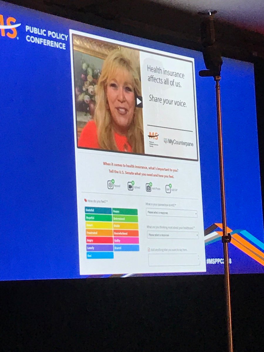 Thrilled to be getting a shoutout at the National MS Society's Public policy conference. We collaborated with the NMSS in an effort to give people with MS a way to video their voice for Capitol Hill. We'll be thinking of all those Warriors as they head to DC today!