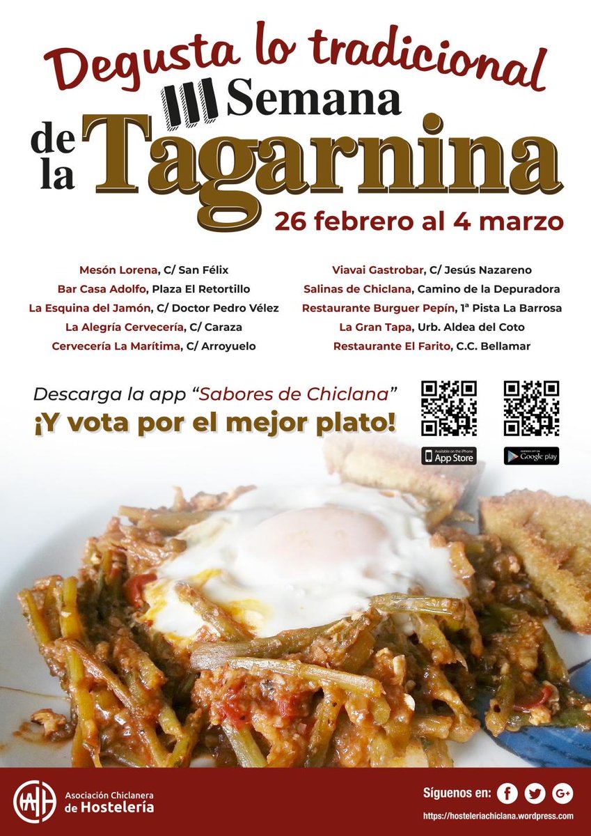 Ampliamos III Semana de la Tagarnina hosteleriachiclana.wordpress.com/2018/03/07/amp…