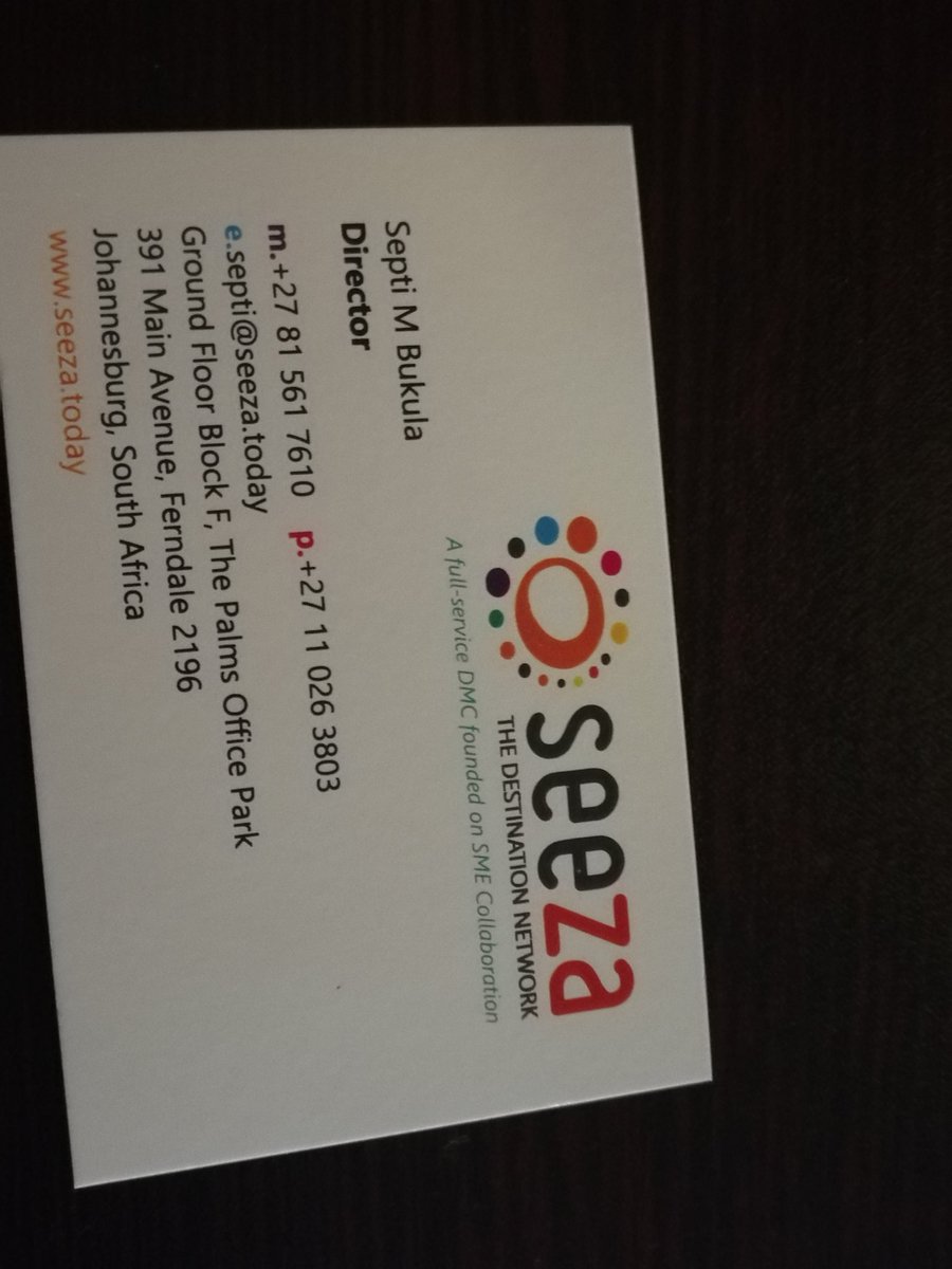 GaibeeFatima's tweet photo. #TEW #TourismEntrepreneur SME in Hospitality and Tourism make contact with Seeza and join. #CreatingJobsOpportunities https://t.co/URtxCkWP7F