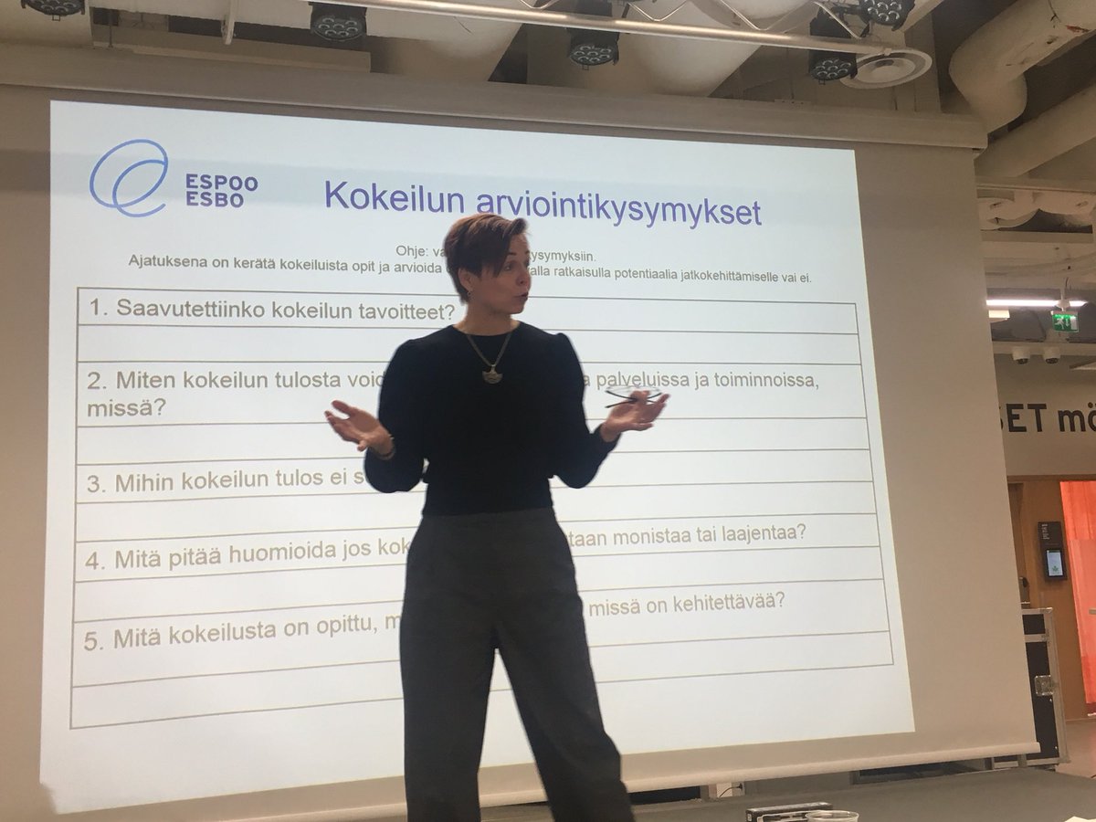 SjoholmKatja's tweet photo. The city of Espoo @EspooEsbo is Experimenting rapidly and transforming the experimenting culture. The second round has come to the validation point 👍 Great work #Innofactor Oy, #Soldeman Oy #Happymoor Oy and #Tamora Oy. #makewithespoo #6Aika https://t.co/KCwiDvcktg