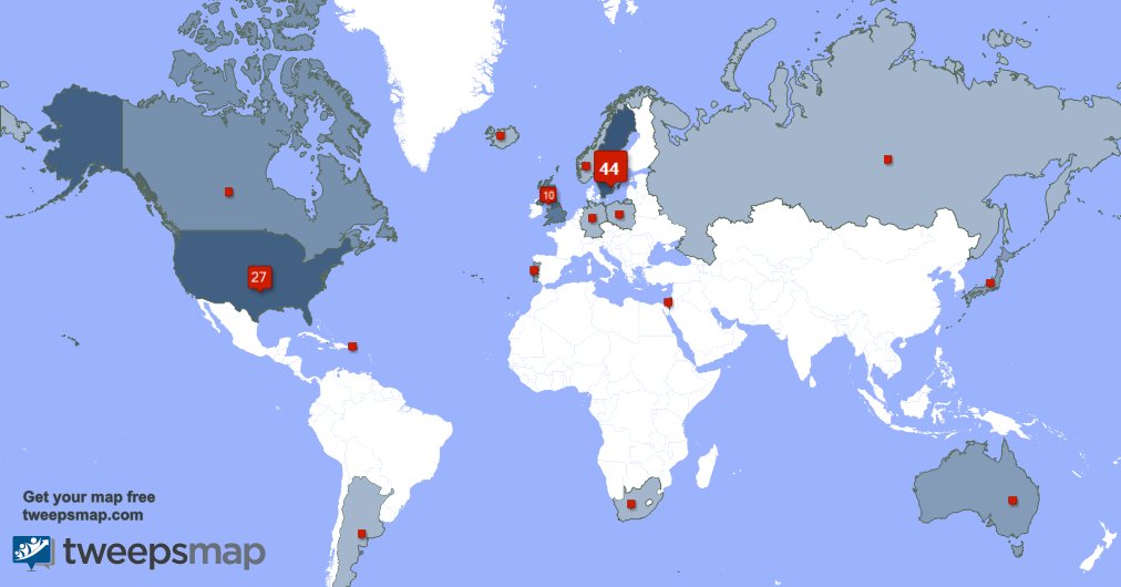 3246799woop's tweet photo. My followers are in Sweden(42%), USA(26%) Get your free map https://t.co/MzPSpMn4H2 https://t.co/myObCFhom1