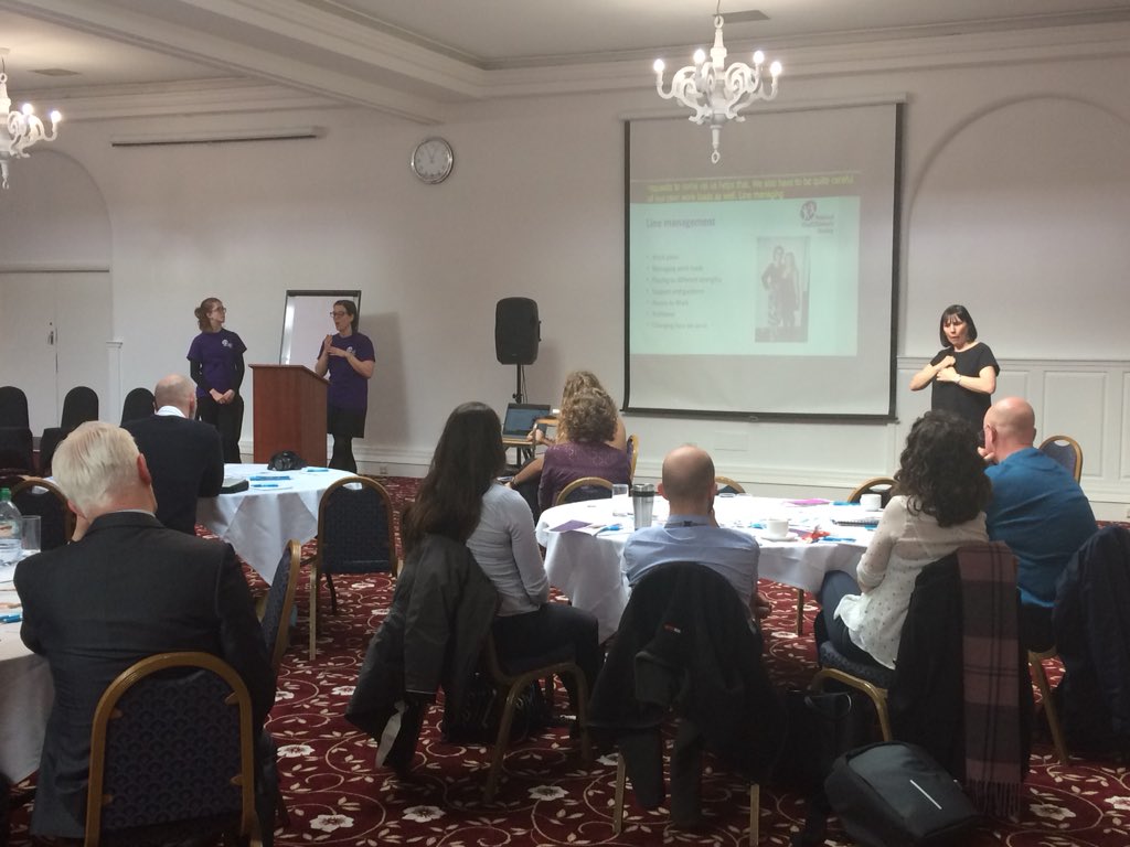 NDCS_UK's tweet image. Here at the Disability Confident conference with @rathbone_uk Bryony and Frankie are telling our apprentice story! #deaf #apprenticeweek #apprentice