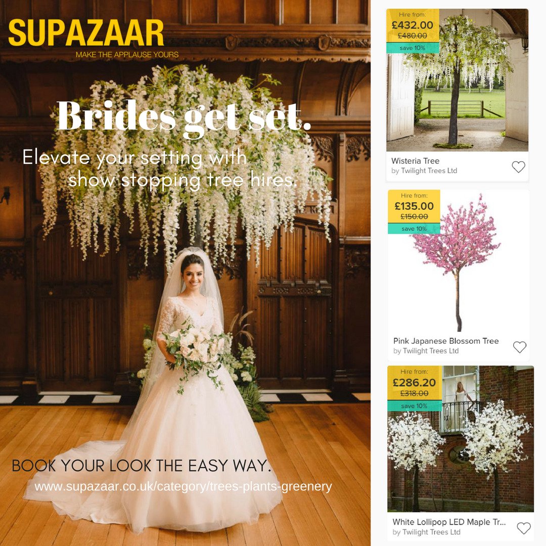 Supazaar's tweet image. Wedding season is afoot and early birds always sleep best at night. Book now to avoid disappointment folks!  supazaar.co.uk/category/trees…