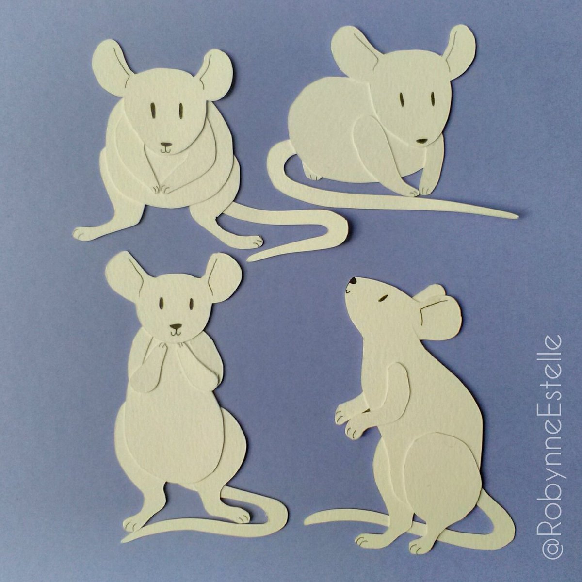 RobynneEstelle's tweet photo. Some #papercut #mice for the Baltic project 🐁
#artistsontwitter #artcoursework #mouse #papercutout #northeastartist https://t.co/QfTXm6WPKR