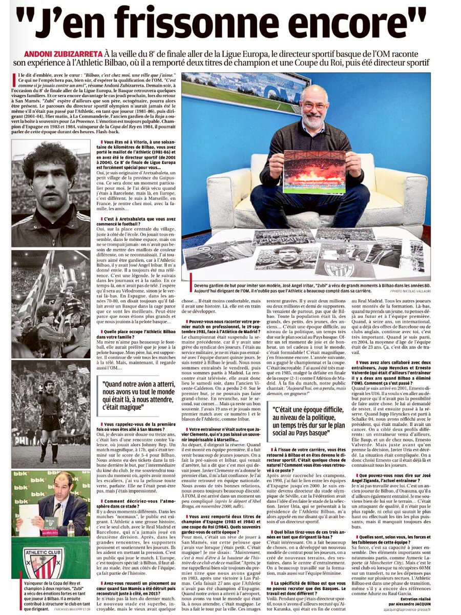 TeixCap's tweet photo. 🗞Extraits articles ⚽️ OM
[L’Équipe, La Provence, Le Parisien..]
#TeamOM #Zubizarreta #OMATH #OMAB

🗣 Quelle belle journée ensoleillée ! https://t.co/GU7uqlVEgY