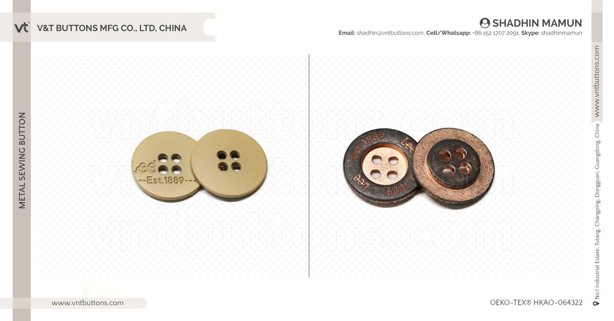 vntbuttons's tweet image. We have supplied these metal sewing buttons to LEE. World-renowned companies are working with V&amp;amp;T, what are you thinking of?

#vntbuttons #metal #accessories #button #denim #sewingbutton #jeans  #fashion #denimbutton #metalbutton #denimaccessories  #metalaccessories #lee #trim