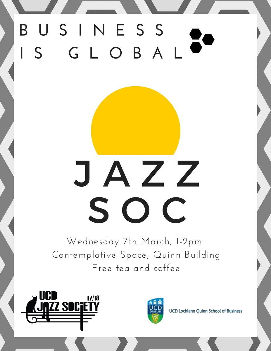 UCDQuinnPO's tweet photo. Come and listen to some Jazz thanks to the UCD JazzSoc. Today at 1pm in the Contemplative Space, Quinn building. Part of our Business Is Global week. #UCD #Quinn #QuinnSchool #Business #BusinessIsGlobal #BiG #Jazz #JazzSoc #Societies #UCDSoc #Culture #Diversity #Dublin #Ireland https://t.co/1O7QPxURCF