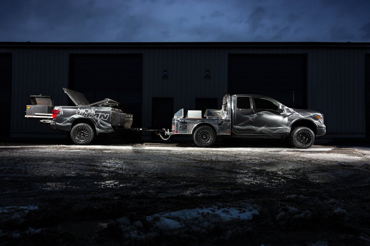 MarkSchirmer1's tweet photo. Did everyone get the "Smokin' Titan" press release overnight, or is the Nissan PR team target marketing me? "Taking barbecue to a new level...." I'm in. You guys know my address. Bring it on by. #bbq @WillMattiace @danbedore @carprchic https://t.co/hu8NsuZRdM
