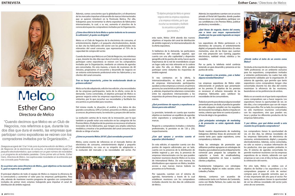 R_protiendas's tweet photo. entrevista a Esther Cano a Directora de Melco @MelcoBusiness 
https://t.co/kB3fwmBt13 #DiaDeLaMujer  #8M https://t.co/Rs0hWpr0T4