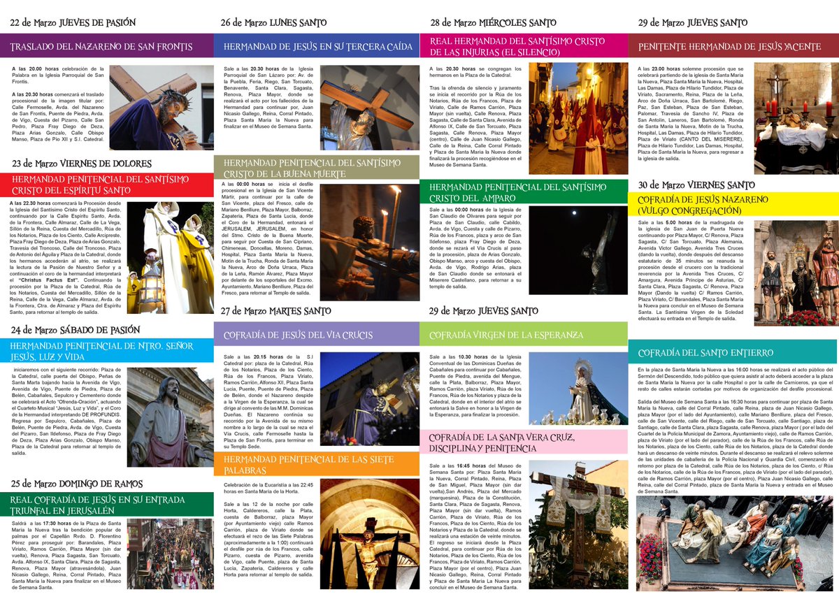 Itinerario de la Semana Santa 2018 del Centro Comercial Valderaduey.