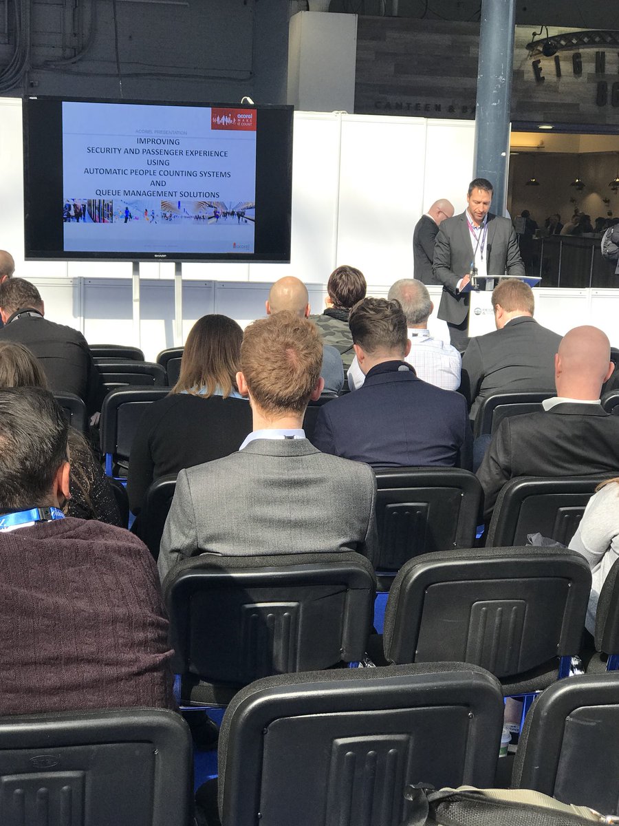 Bruno Aulagner’s talk is underway at <a href="/peoplemoveshow/">The People Movement and Management Show</a> - Sales Manager at <a href="/Acorel_Comptage/">Acorel</a> discussing ‘People Flow Measurement and Queue Management’