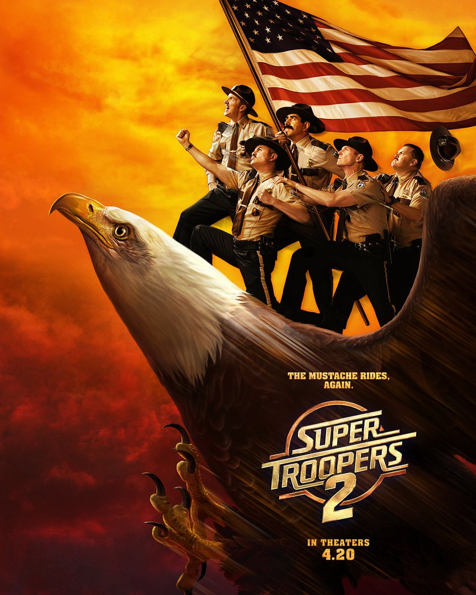 Collider's tweet photo. The new poster for 'Super Troopers 2' is patriotic af. https://t.co/qrS4cAS0ww