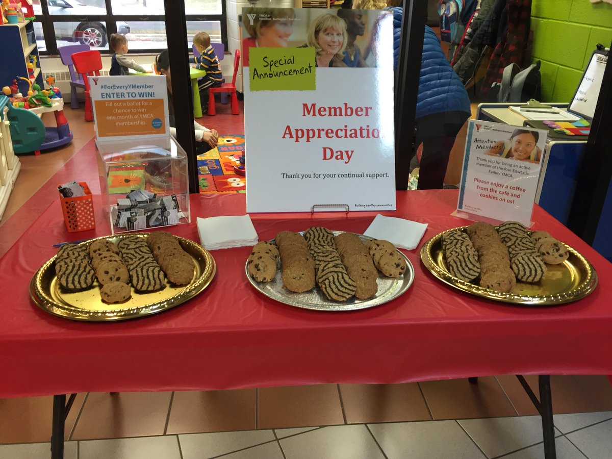 ymcahbb's tweet photo. Today is member appreciation day at the #RonEdwardsY! 
Stop by and say hi, have a coffee/snack and fill out a ballot for a chance to win one month of YMCA membership! Thank you for your continual support. #ForEveryYMember https://t.co/hiamNEcmXf