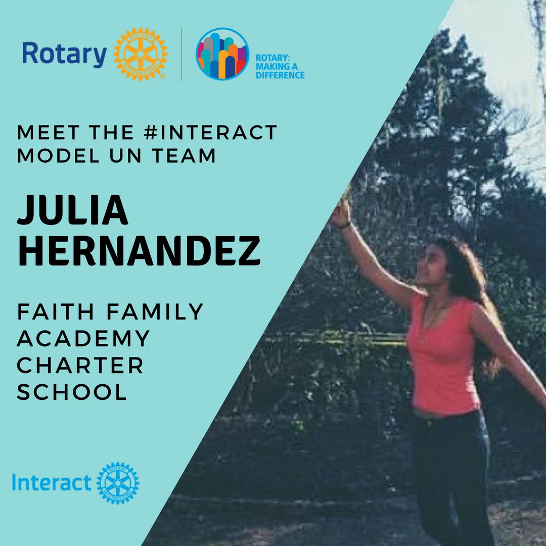 D5810Interact's tweet photo. Meet #ModelUN2018 delegate Julia Hernandez, a future engineer, aspiring photographer, and a freshman at Faith Family Academy. She looks forward to discussing real world issues with other delegates at #InteractUN5810! #InteractMUN #ItsBetterWhenUNteract #iamModelUN https://t.co/oSdDRmJ617