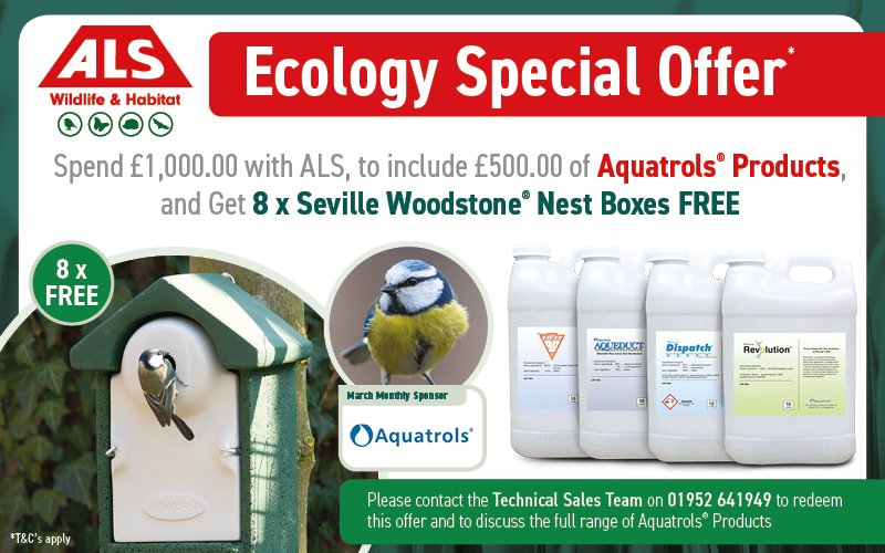Check out our Ecology Special Offer for March: Spend a minimum of £500 with us and £500 worth of @AquatrolsUK products to receive 8 x FREE <a href="/VivaraProUK/">Vivara Pro</a> Seville Nest Boxes. amenity.co.uk/bird-boxes-see…