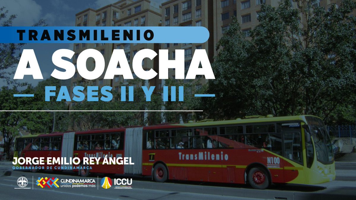 Gracias al #GobiernoNacional pudimos consolidar el cierre financiero de las Fases 2 y 3 de Transmilenio a #Soacha. El aporte de $0.9 billones permitirá construir una red troncal de 3.9 km, 4 estaciones y un patio portal.