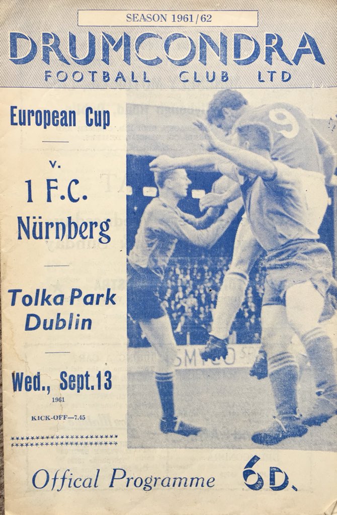A look at League of Ireland sides v Germany. First, 61-62 European Cup, Drumcondra v Nurnberg. <a href="/1_fc_nuernberg/">1. FC Nürnberg</a> won 1st Leg 5-0 &amp; won 4-0 in Dublin <a href="/HistoryLOI/">Karl Reilly</a> @LOIDOTIE <a href="/league_ireland/">League of Ireland</a> <a href="/pogmogoal/">Póg Mo Goal</a> <a href="/TheOpelJersey/">The Opel Jersey</a> @SSEAirtricityLg <a href="/2_Steffen/">Steffen</a> <a href="/Upthedrums/">Drumcondra FC</a> <a href="/clubfans_united/">Clubfans United</a> <a href="/FCN_en/">1. FC Nürnberg News</a>