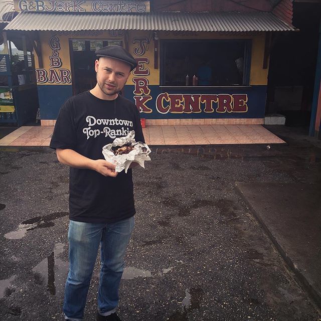 _selector's tweet photo. Selector Downtown Top Ranking tee regram from engineer/producer/selector @100dbs on a recent trip to Jamaica #100DBS #JerkCentre #JerkPork #BuffBay #Portland #Jamaica #Selector #DowntownTopRanking #Tshirt #Tee #ChampionSound #Worldwide #Outernational https://t.co/bfKJk5rl2K