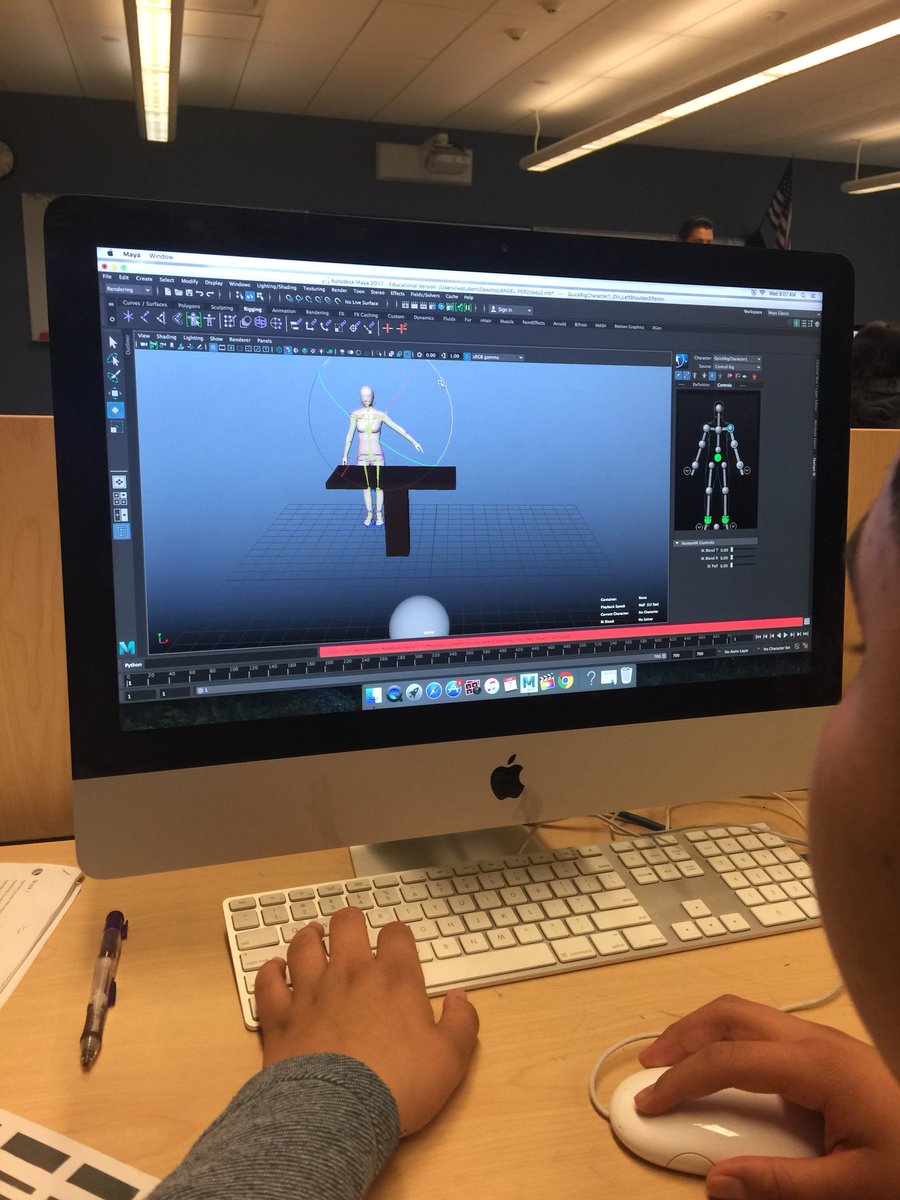 HiKey_Teacher's tweet image. AMA Animation students working on rigging and character animation in preparation for their animation project #cte #futureanimators #futurespecialfxdesigners @LawndaleHSROCKS @CVUHSDnews @PrincipalRodas @theCVway @DisneyAnimation @CaliforniaCTE @DWAnimation @ILMVFX @Nickelodeon