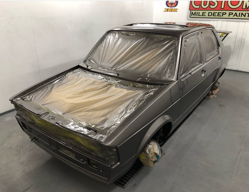 FlexCarRepair's tweet photo. Beautifully VW Jetta restoration by #spikevintagerestorations using our Flexible Paint stands https://t.co/qIDiy3dZvF Flexible Collision Repair Flexible Collision Repair https://t.co/bQM57GE3RR