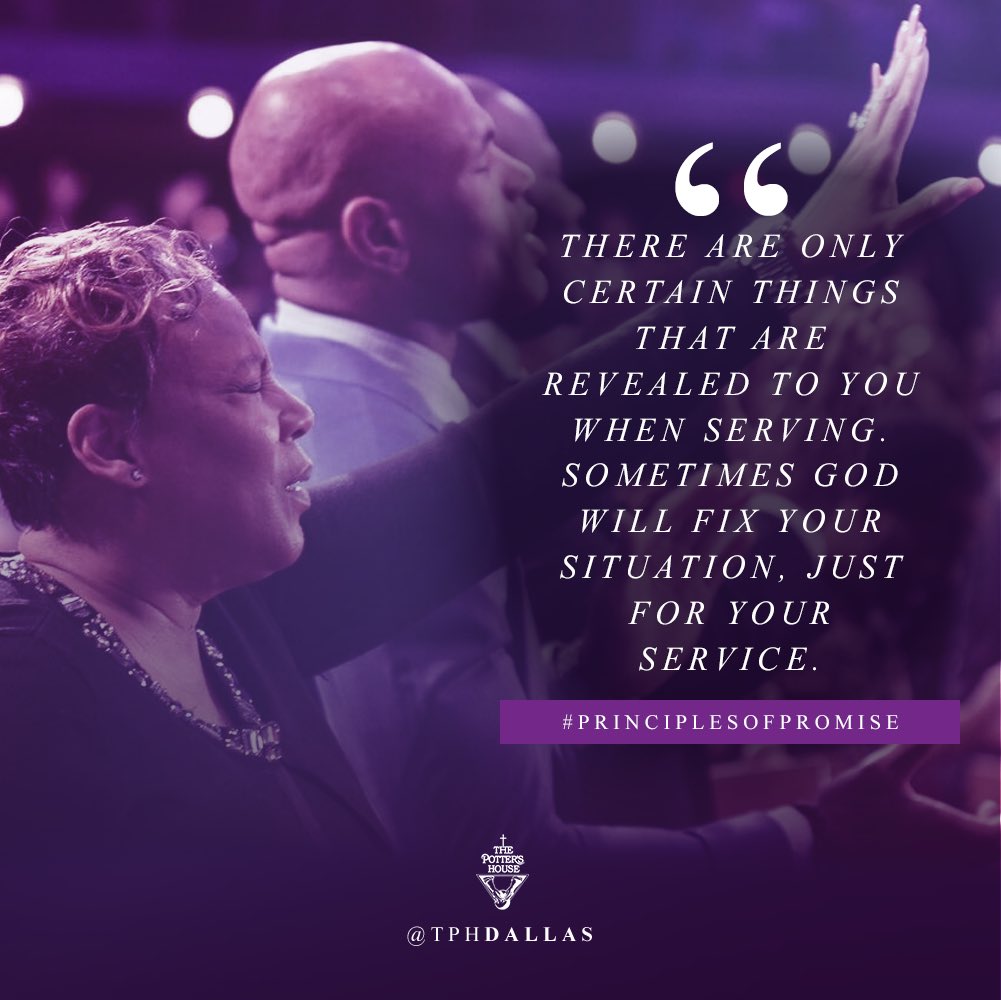 TPHDallas's tweet photo. "There are certain things that are revealed to you when serving. Sometimes God will fix your situation just for your service." - @BishopJakes Watch the rebroadcast of #PrinciplesofService now at https://t.co/4SlmZHH9Ty or in the TDJ App. #DailyDevotional https://t.co/9WRxcWmuGF