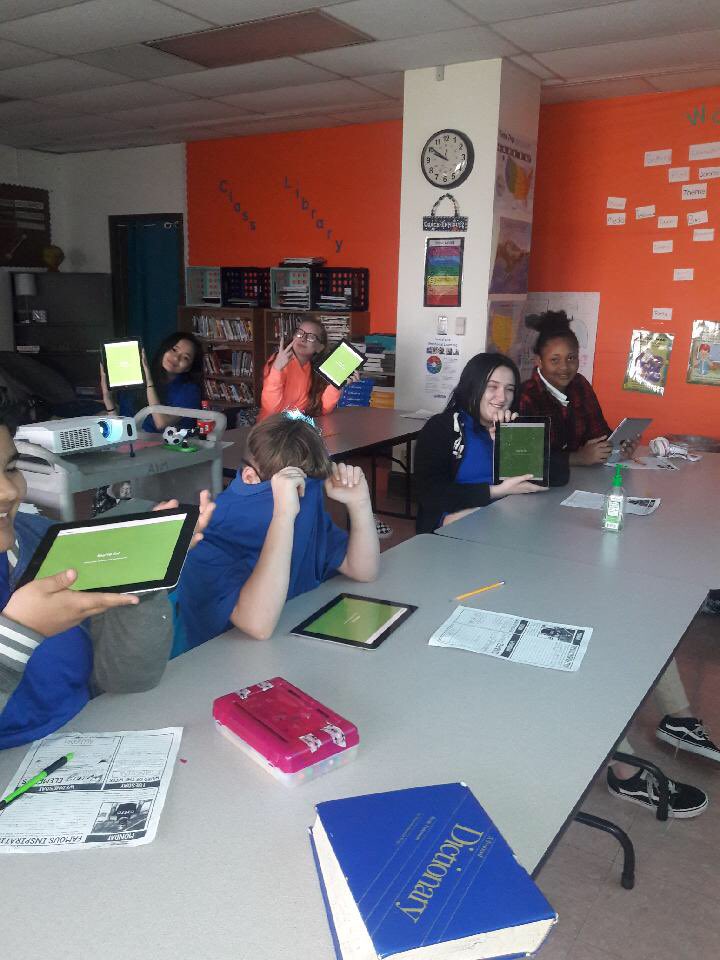 aimgisd's tweet photo. 7th grade ELA students play Kahoot to review for STAAR writing. #aimstepsup https://t.co/xH9bKSGLiI