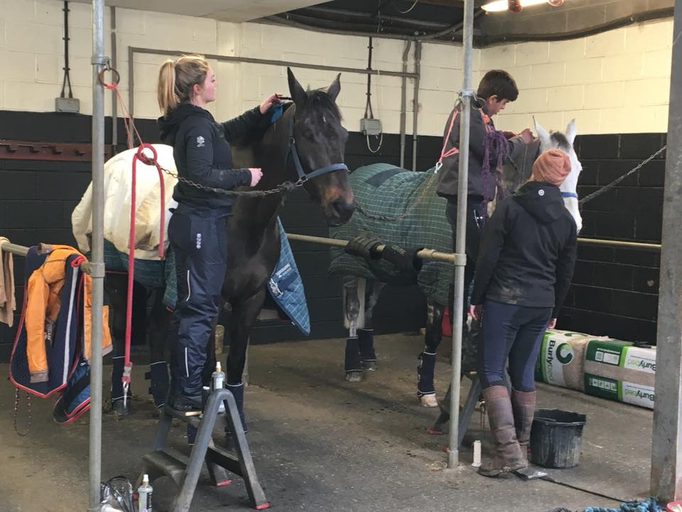 foxpitteventing's tweet photo. Team Fox-Pitt and tweseldown preparations underway, Oratorio and Luxury FH being plaited ready for their early start tomorrow. #concentration #firsteventoftheseason https://t.co/cmQ7ZmADNZ