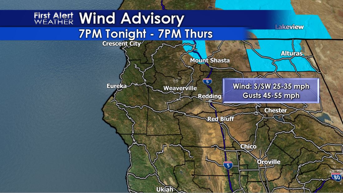 jlinderwx's tweet image. High Wind Warning and Wind Advisory for parts of #Modoc. Even the valley will see some breezy conditions tonight and tomorrow as the system moves through. #CAwx