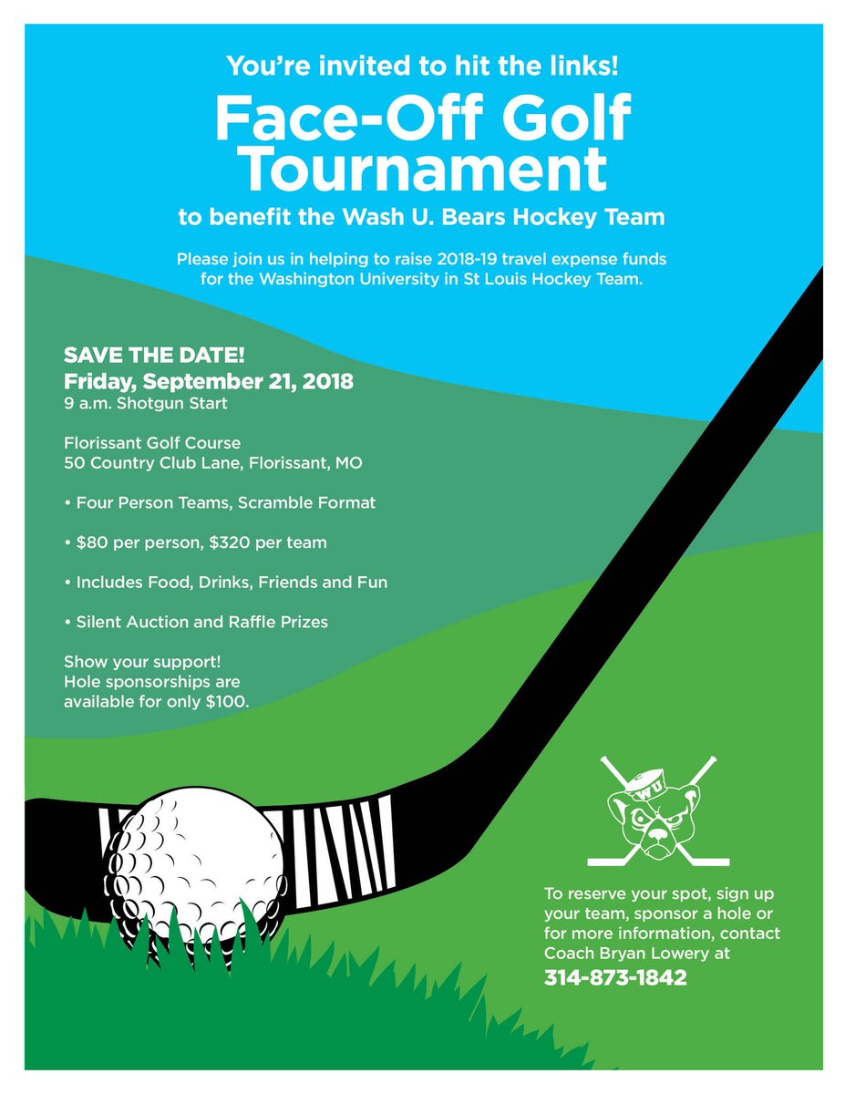 WashingtonUpuck's tweet photo. Help be apart of the First annual golf tournament. Our road to the 2019 ACHA DIII National Championship starts here!!!

We hope to see you there!!! https://t.co/F0iB5j88LQ