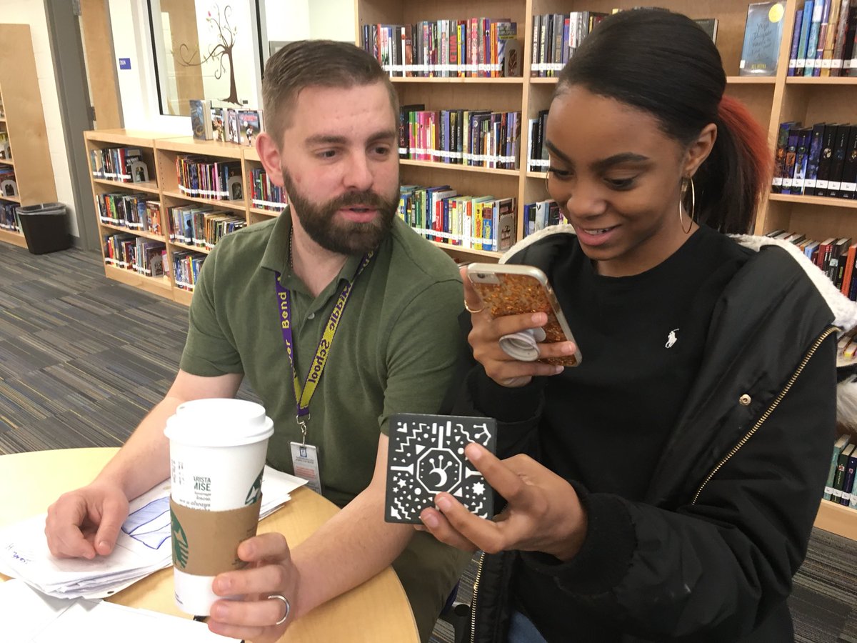superbookninja's tweet photo. Stations “Speed Date with a Book”...Build a Heart... and Merge Cube stations in the library with @Dwkuch @RBMS_Principal https://t.co/Oxt0XxPVxh