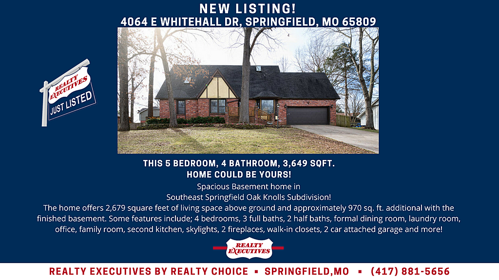 RealtyChoiceLLC's tweet photo. New Springfield MO Home Listing! 4064 E Whitehall Dr, Springfield, MO 65809
Listed by Realty Executives By Realty Choice. Property details at https://t.co/D0rruVMiij #realestate #SpringfieldHomesForSale #HomesForSale https://t.co/WOclAVu4SM