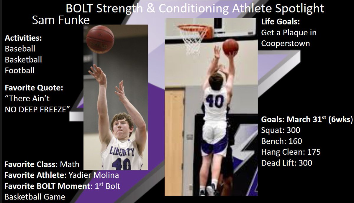 NLBoltsFootball's tweet photo. 27th BOLT Spotlight
He was voted by his TEAMmates da 1st ever Basketball Captain. He hasn't Missed a workout out in 4 months. He is what we want in a BOLT, Works Hard, Competes Hard &amp; is nice to everyone. 
#LOVES2throwupDaRODS #ROLEmodel #BOLTMODEL #BELOUDER
#NOLIMITS #L2L https://t.co/ujUdN39LO6