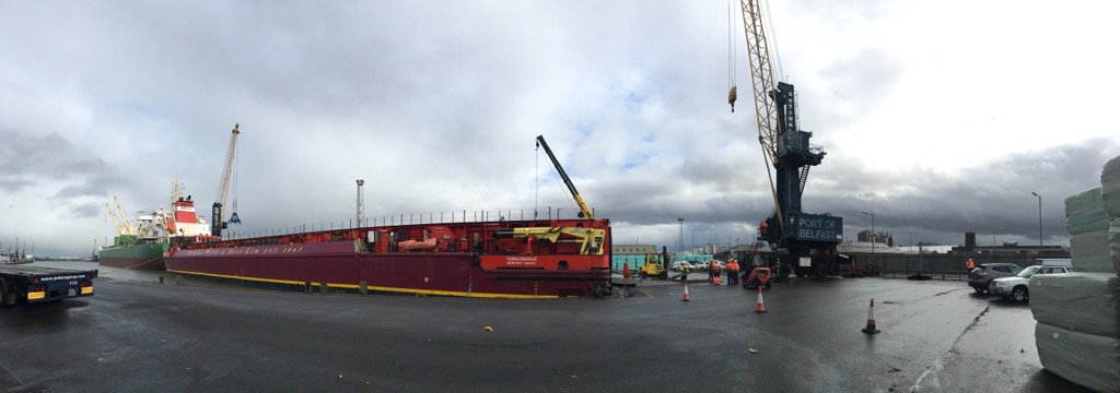 Terra Marique ("Land &amp; Sea" or “landward” in Latin) is a self-propelled barge, purpose built for moving large roll on roll off cargoes. The vessel uses state of the art technology &amp; the typical heavy transport engineering with the aim of maximising the use of UK &amp; European ports
