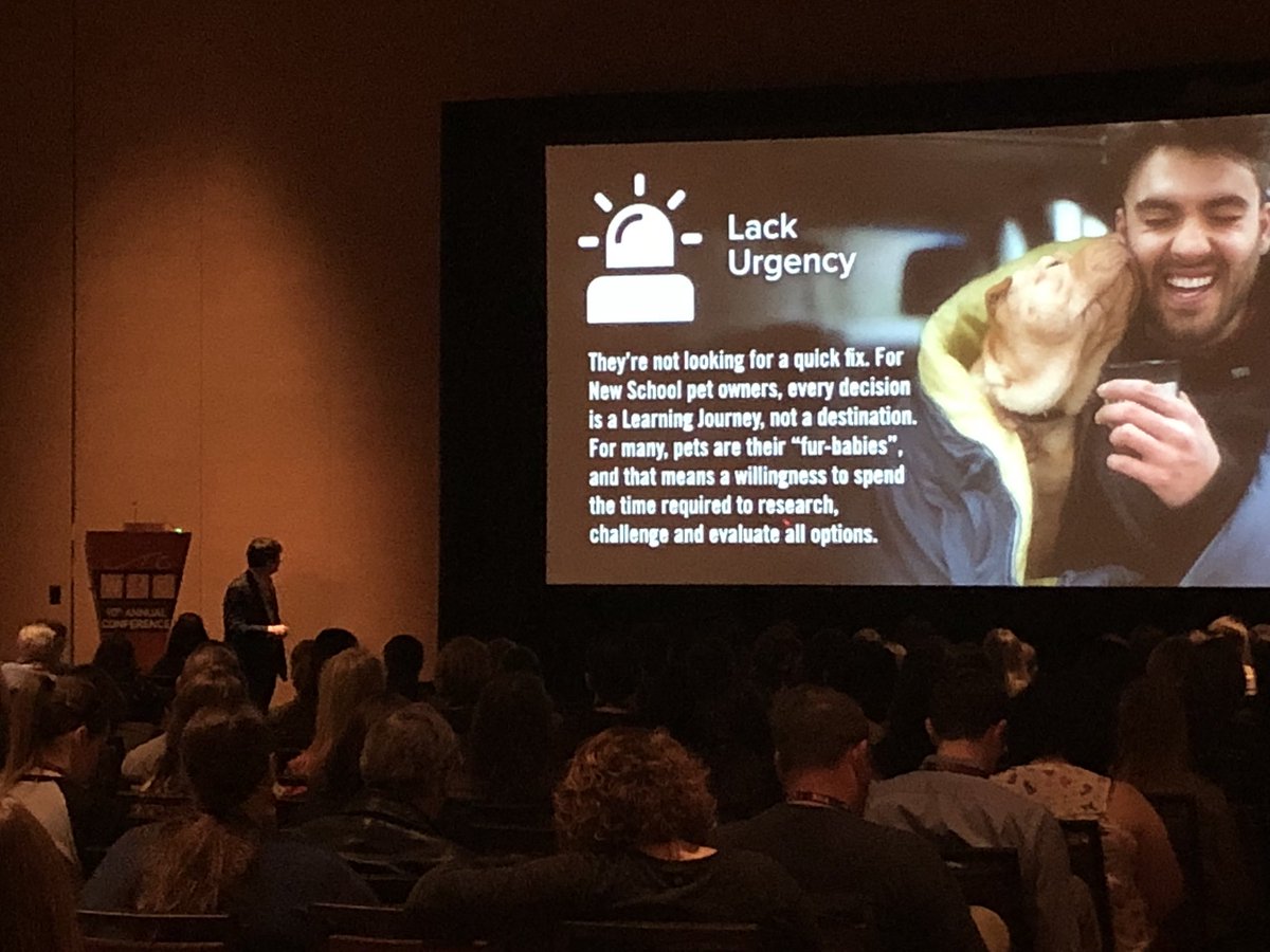 POInsights's tweet photo. New School pet owners are more likely to value prevention, but they lack urgency in making their decision. @DrAndyRoark sharing how vets can help with that decision. https://t.co/FBDCPcaayC