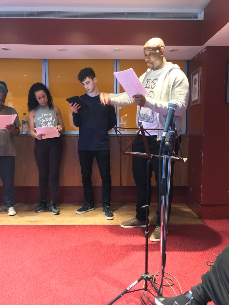 NewMTDev's tweet photo. The actors prepare Lovers Leap another #NMDC #MTLab17 new musical. You got yo tix yet? #supportnewBritishMT https://t.co/Op6sLvh1Rp