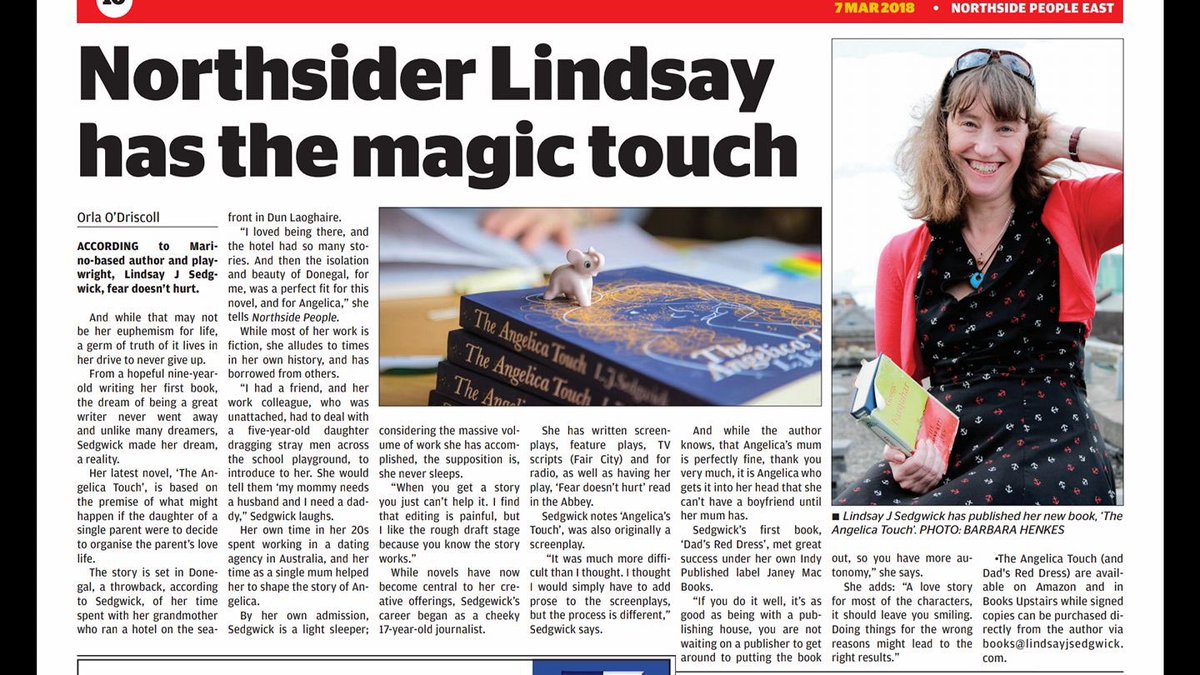 Thrilled with this interview in the Dublin People Newspaper! Thanks to Orla Kinsellla for a thoughtful and lively article! @TwitterDublin <a href="/Failte_Ireland/">Fáilte Ireland</a> <a href="/dublinpeople/">Dublin People</a> <a href="/BooksUpstairs/">Books Upstairs</a>  <a href="/ByrnesBooks/">CharlieByrne'sBooks</a> <a href="/KennysBookshop/">Kennys Bookshop & Art Gallery</a> <a href="/filmbase/">Filmbase</a> <a href="/FilmbaseEquip/">Filmbase Equipment</a> @DublinCityUni <a href="/Javaholics2/">Javaholics</a>