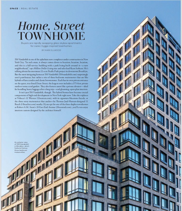 Featured in <a href="/gothammag/">Gotham Magazine</a> #550vanderbilt maisonettes with private entrances &amp; full condo services. Call 718-679-9000 for <a href="/RyanSerhant/">Ryan Serhant</a> team &amp; more information.